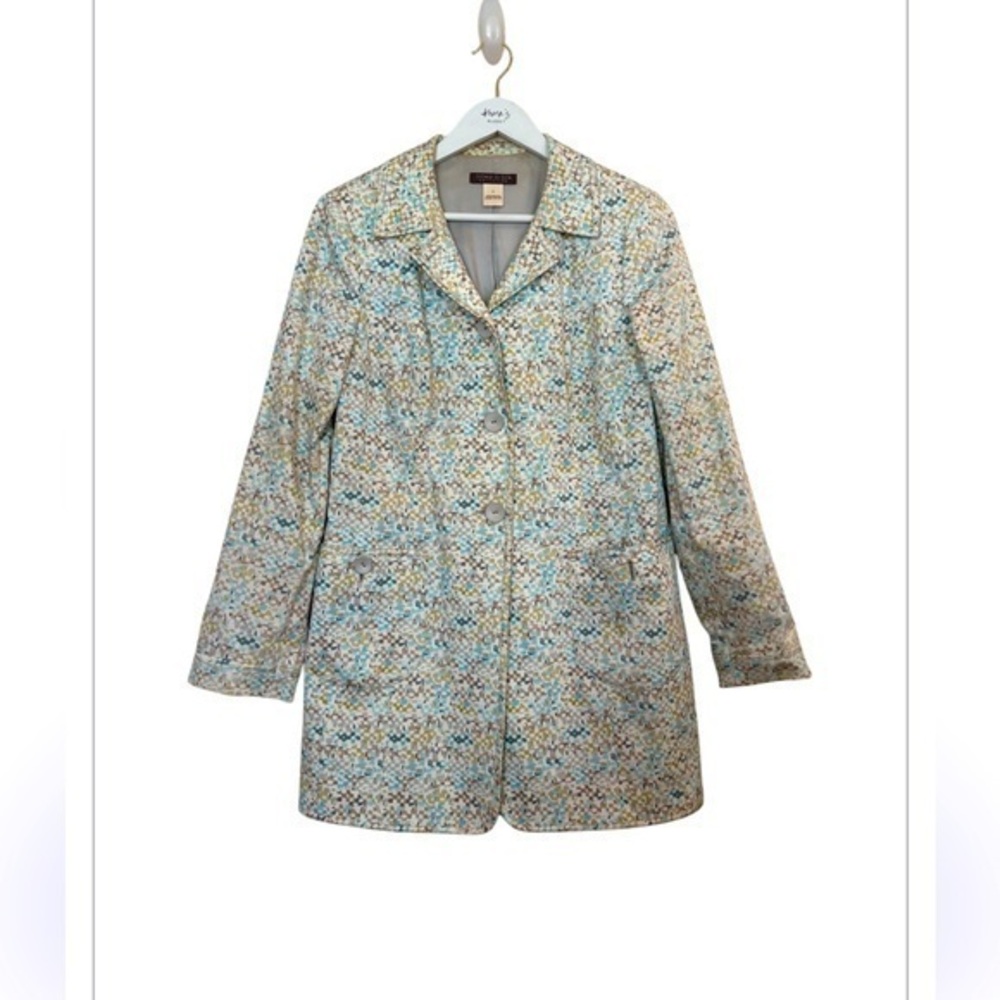 SIGRID OLSEN ORCHID MOON MULTI COLOR LONG JACKET/ BLAZER Size 8
